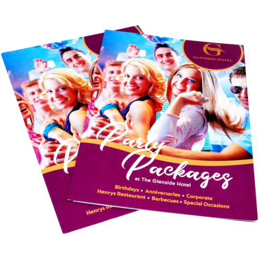 The Glenside Hotel Party Packages Leaflets